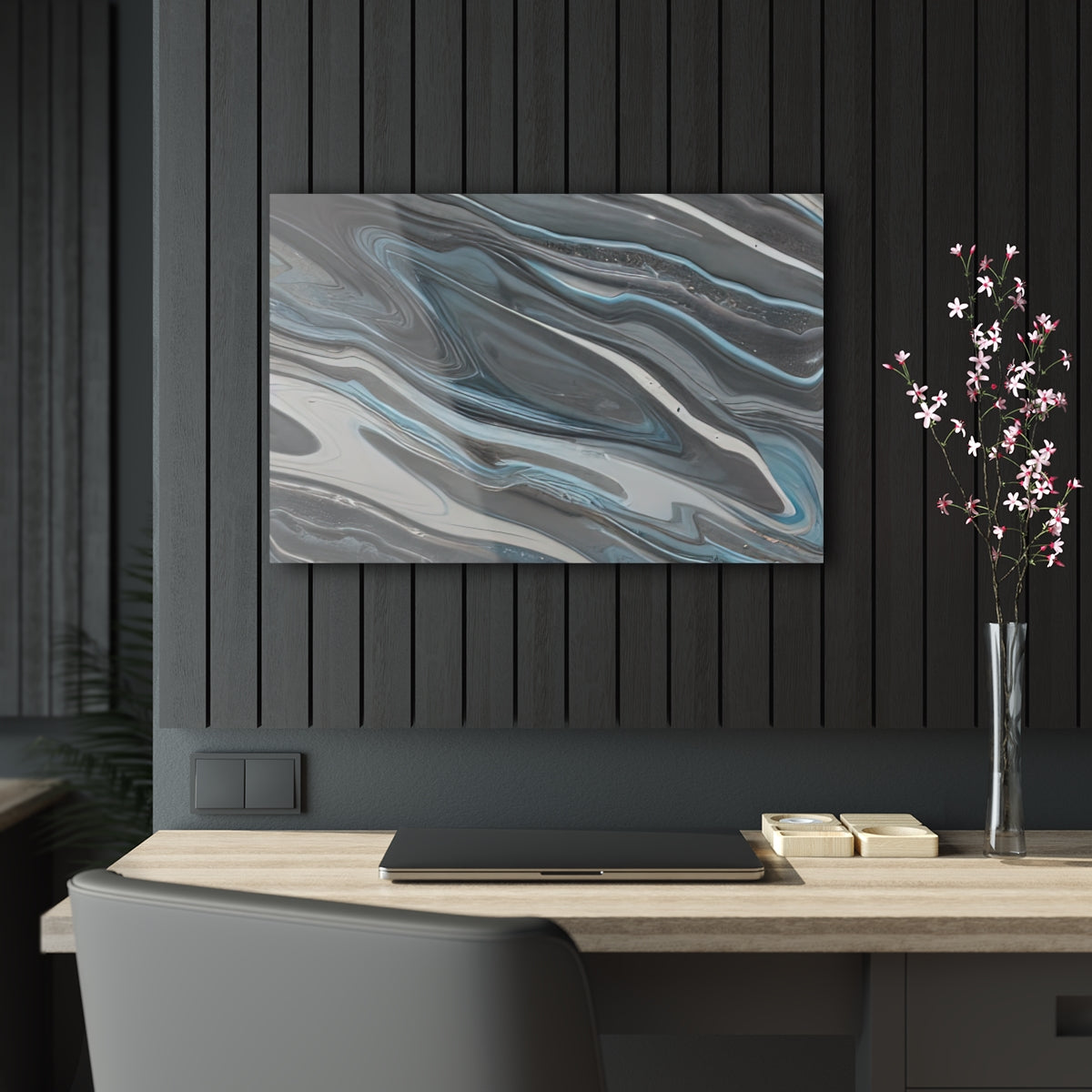 Acrylic Print | Blue-Gray Marble Ii