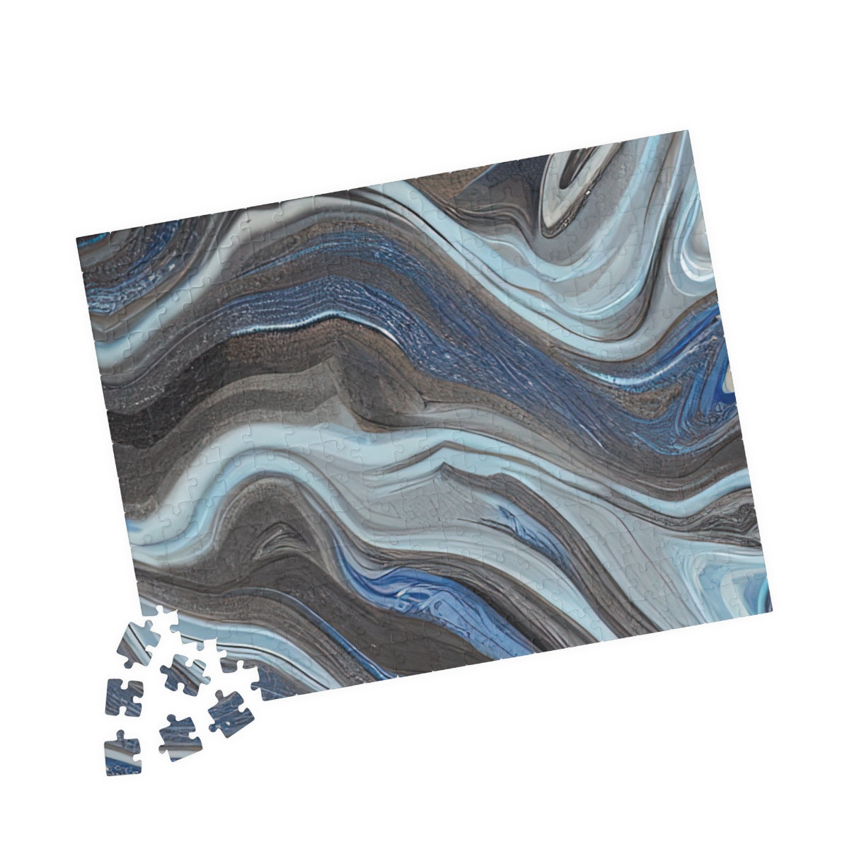 Puzzle (110, 252, 500, 1014-piece) | Brown And Ocean Blue Marble