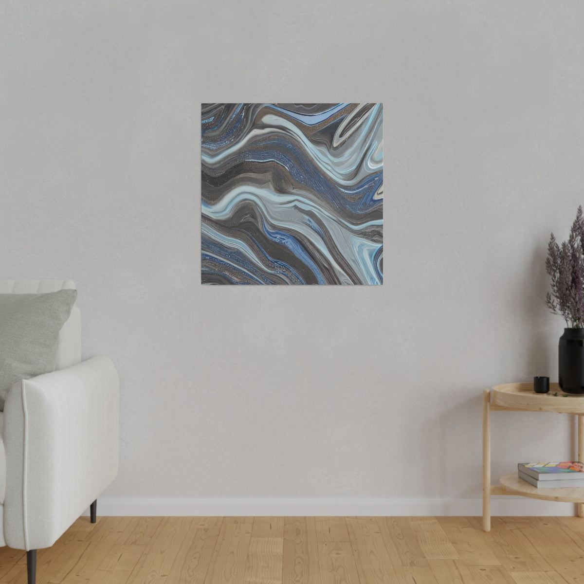 Canvas Print | Brown And Ocean Blue Marble