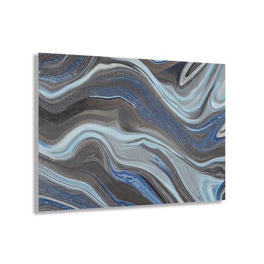 Acrylic Print | Brown And Ocean Blue Marble