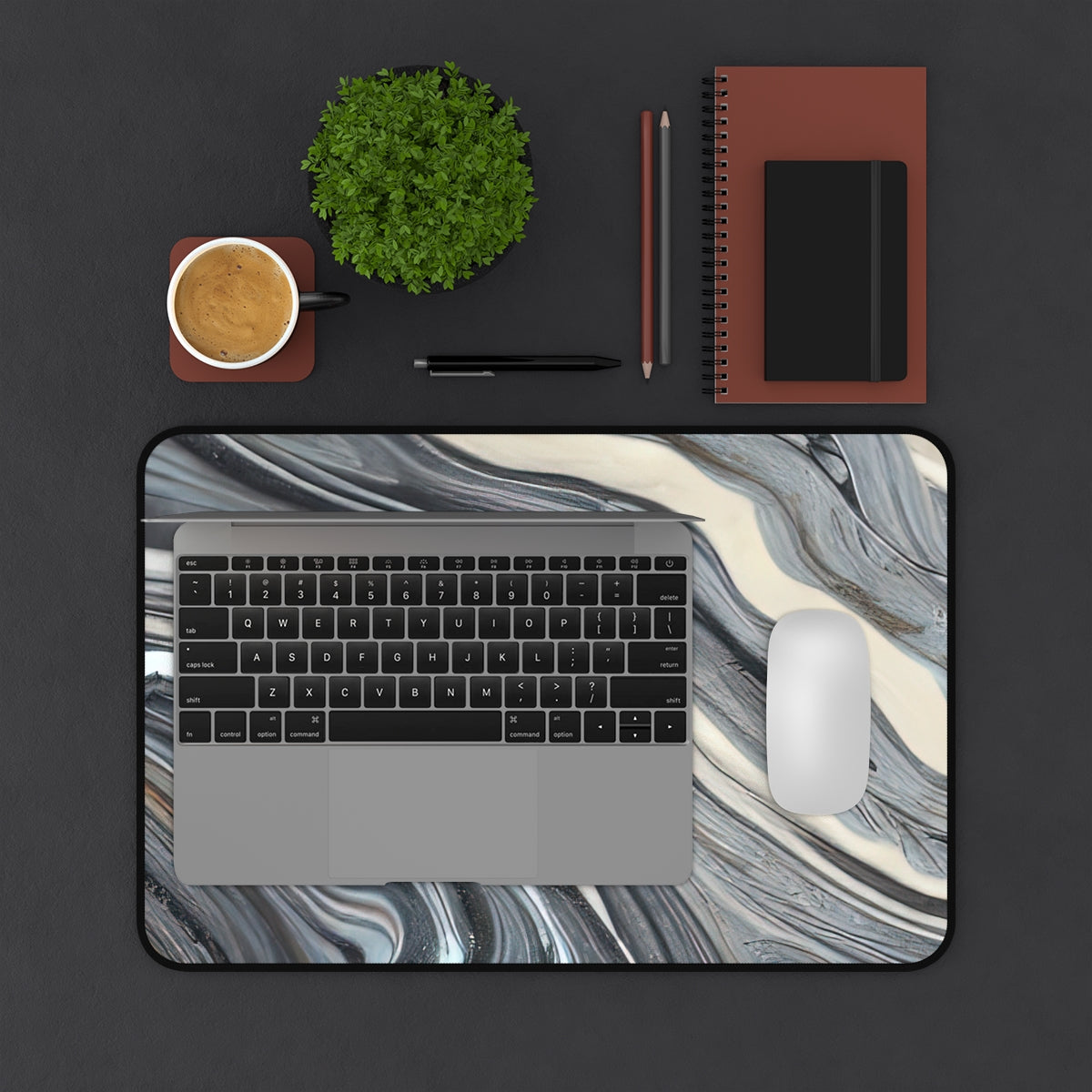 Desk Mat | Blue-Gray Marble