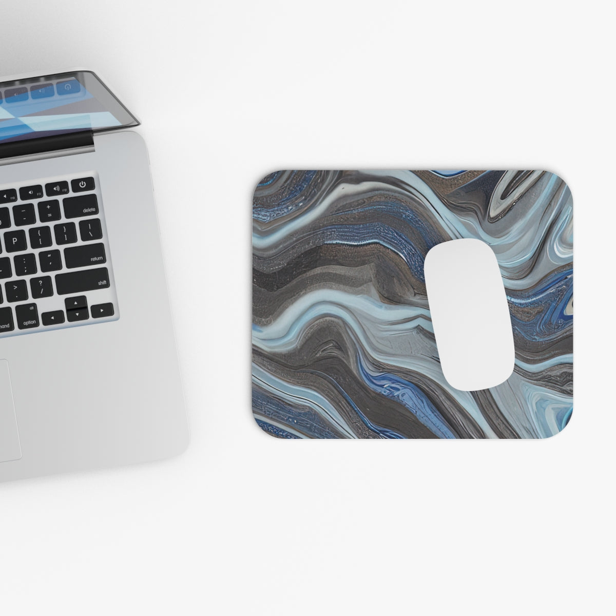 Mouse Pad | Brown And Ocean Blue Marble (Rectangle)