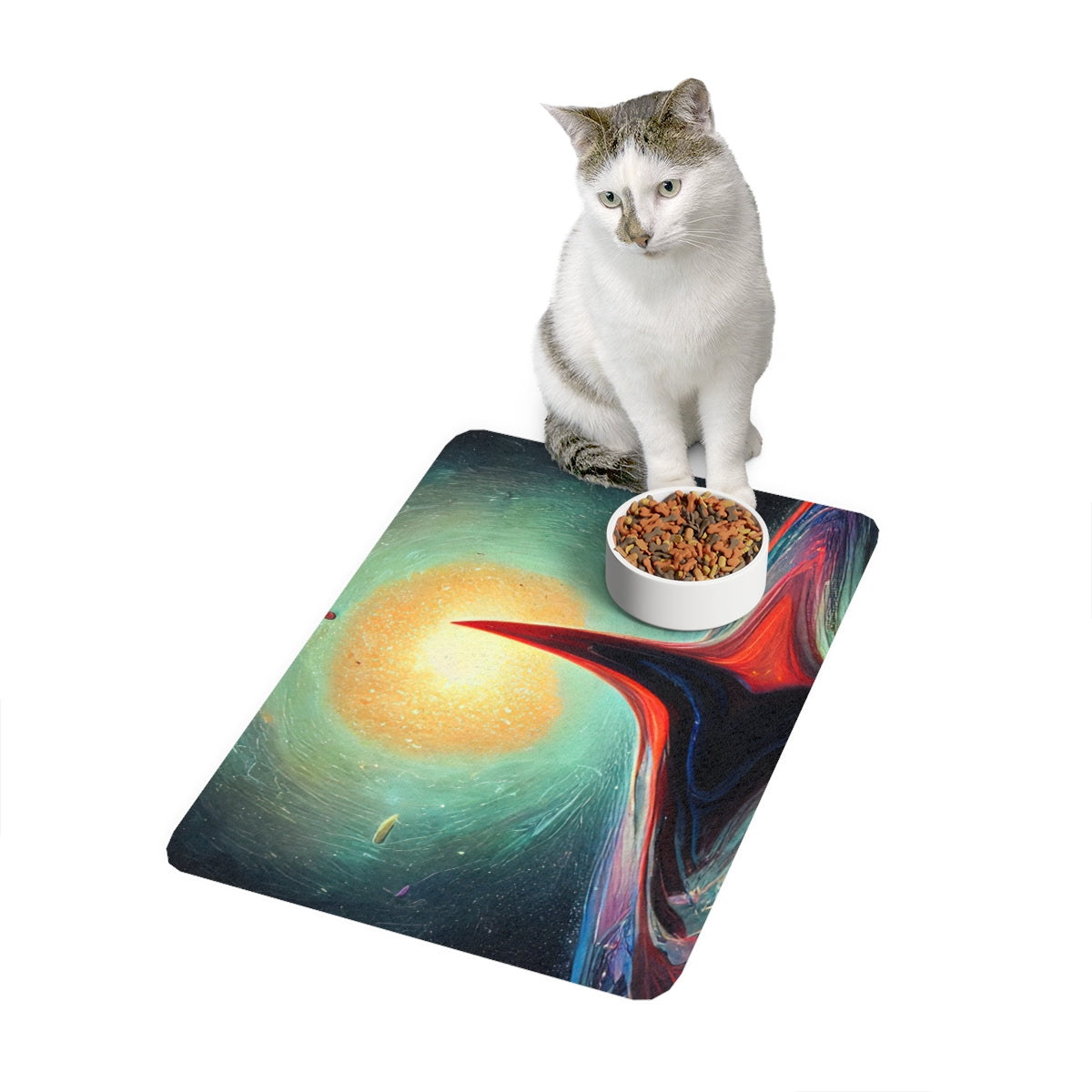 Pet Food Mat | Wavy Galaxy