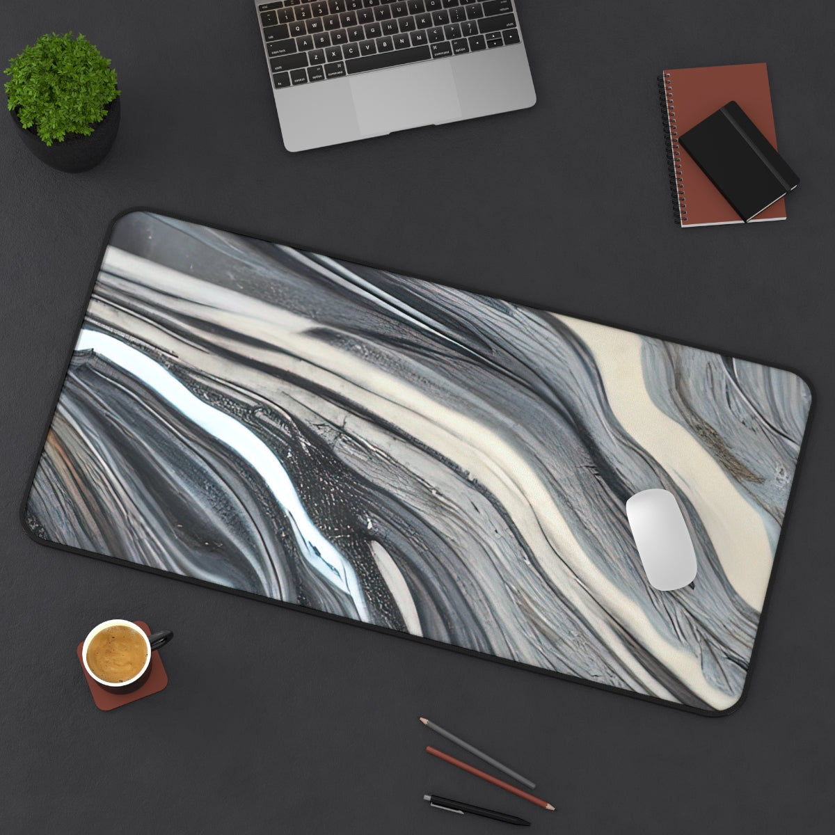 Desk Mat | Blue-Gray Marble