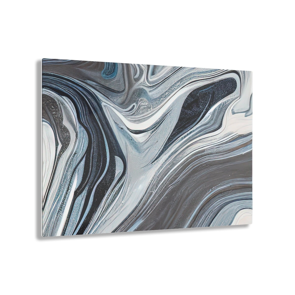 Acrylic Print | White, Dark Blue, And Gray Marble