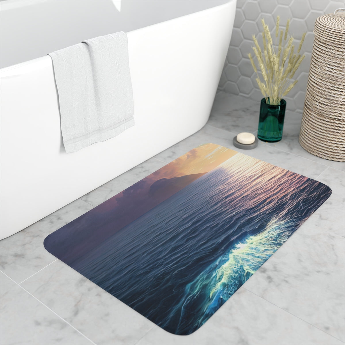 Memory Foam Bath Mat | Ocean Waves