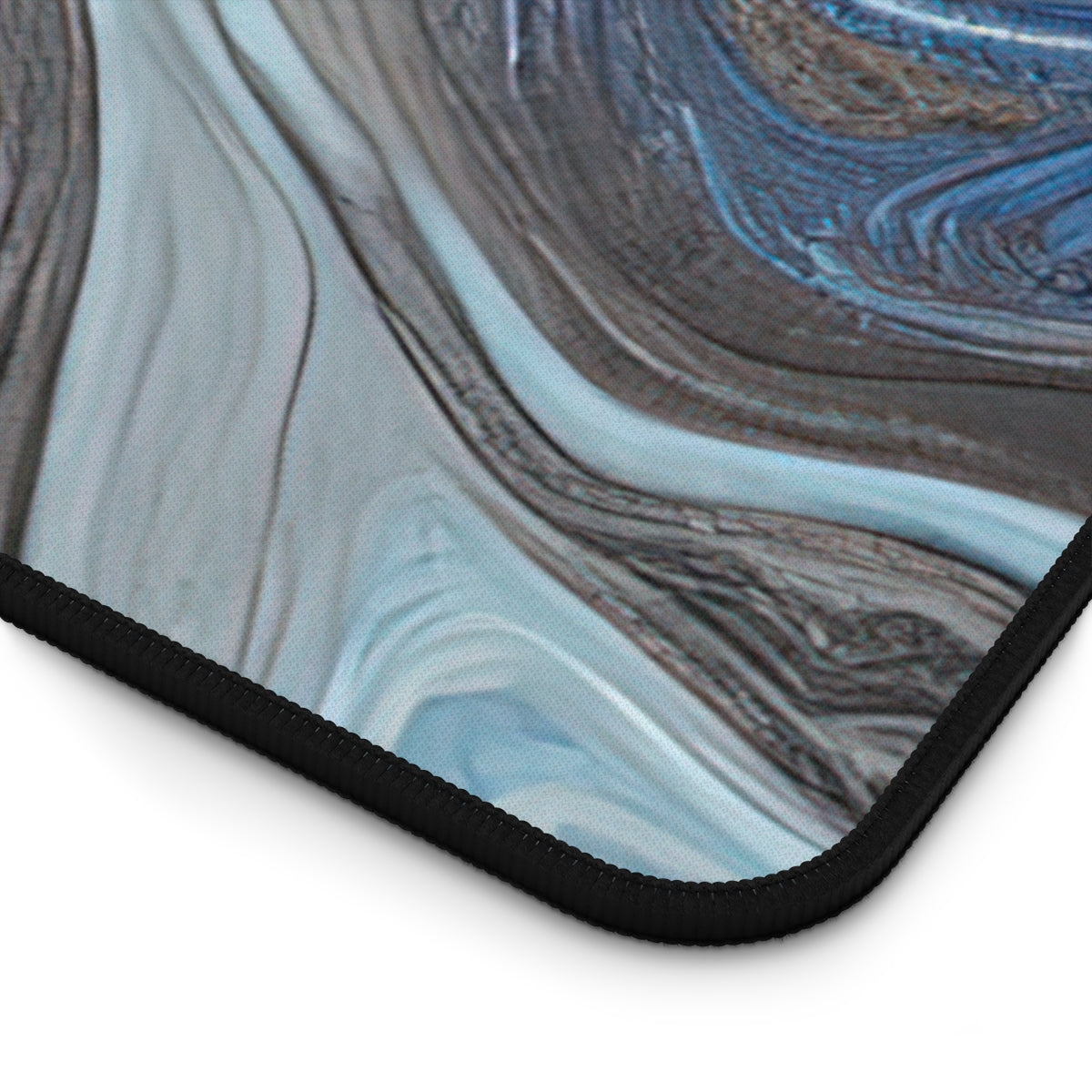 Desk Mat | Brown And Ocean Blue Marble