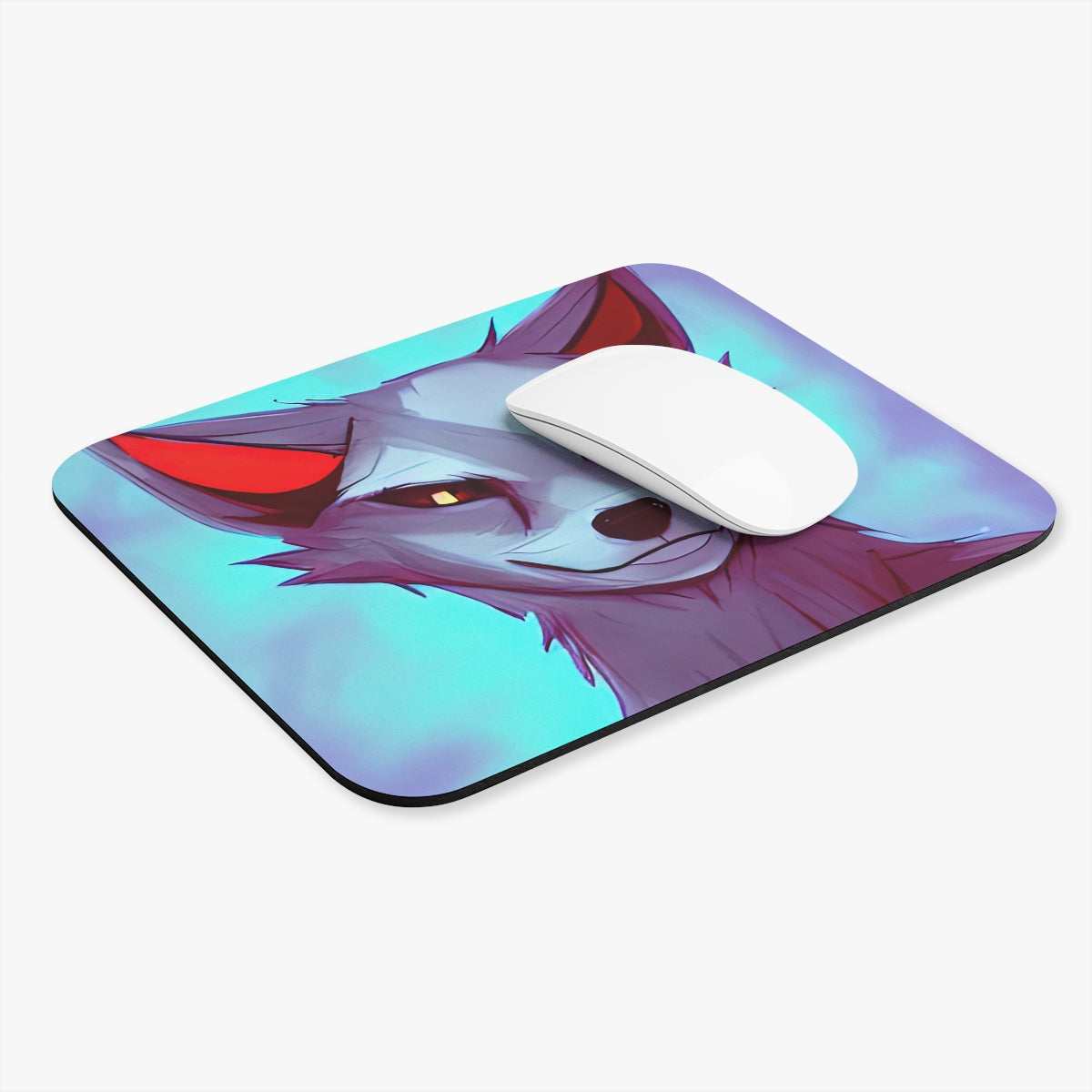 Mouse Pad | White Haired Fox (Rectangle)