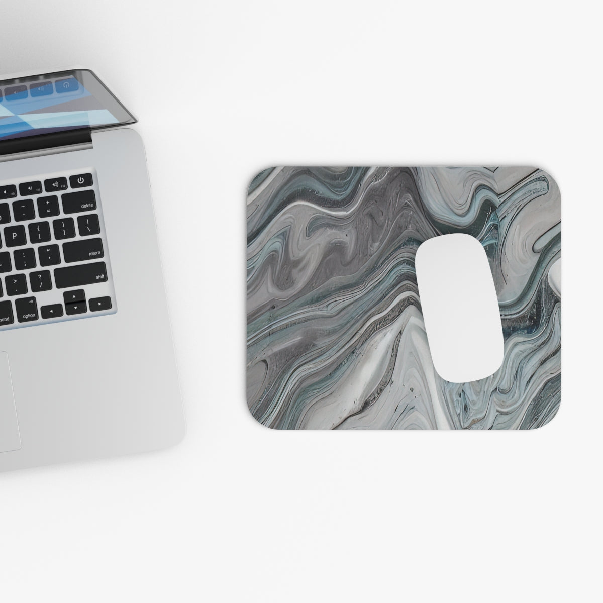 Mouse Pad | Abstract Gray Marble (Rectangle)