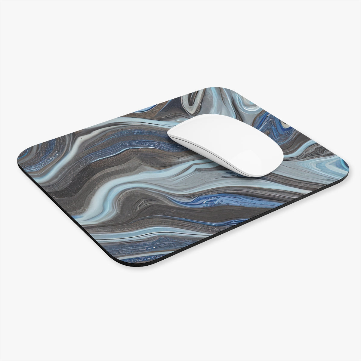 Mouse Pad | Brown And Ocean Blue Marble (Rectangle)