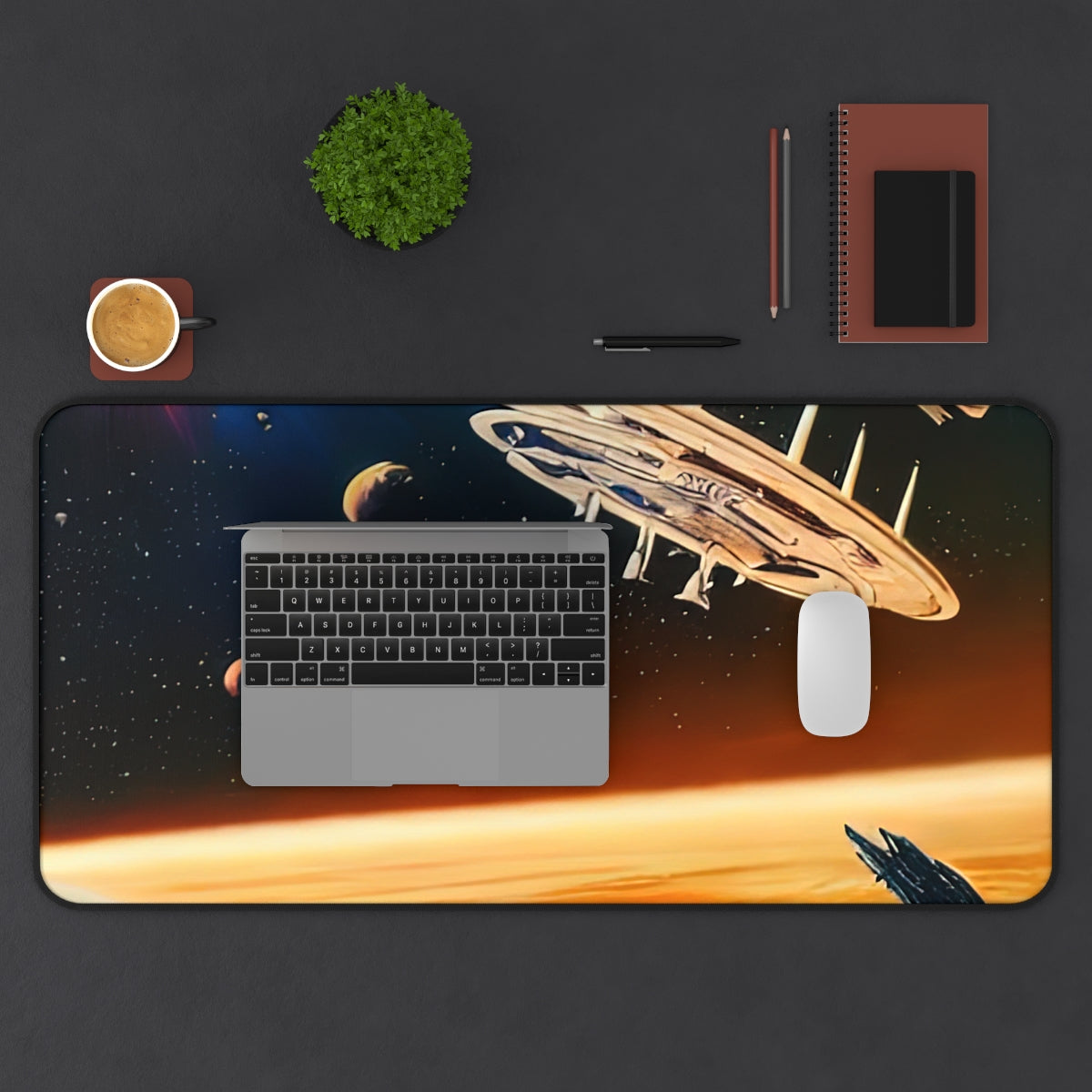 Desk Mat | 90's Space Scene