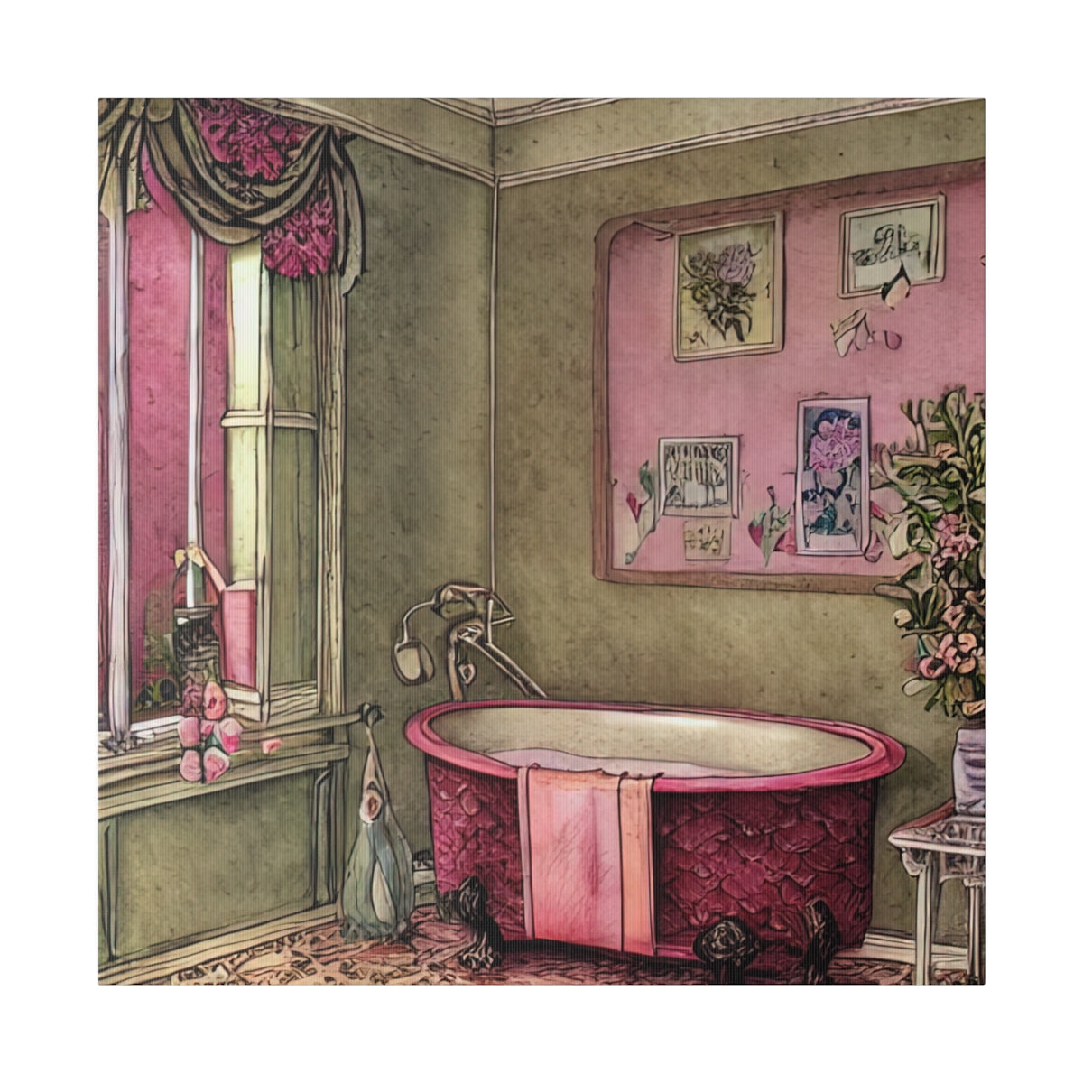Canvas Print | Vintage Woman's Bathroom